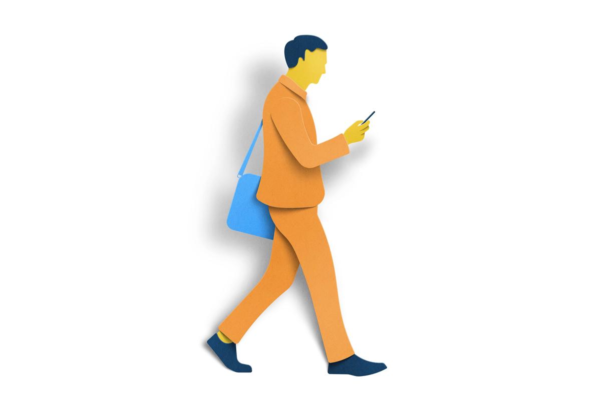 Illustration of a man of phone