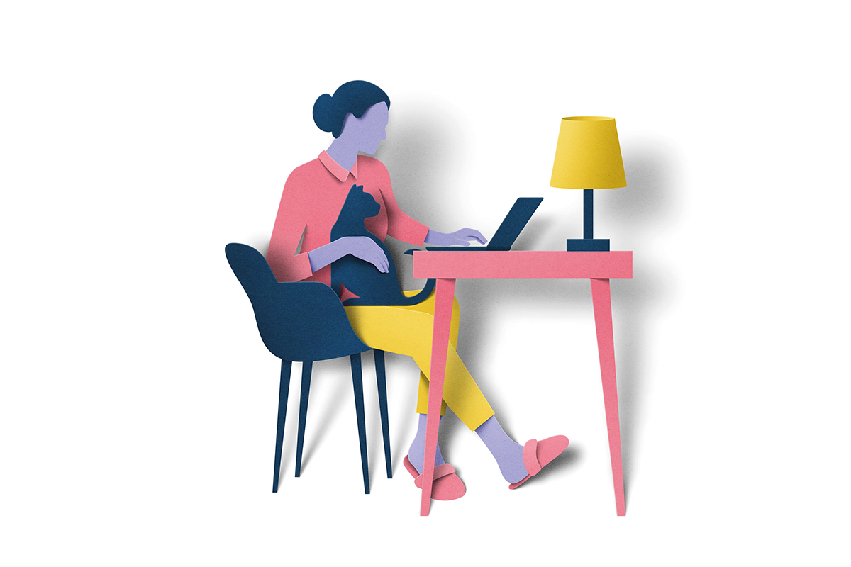 Illustration of woman on laptop