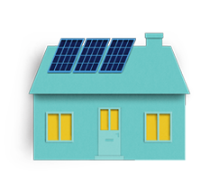 Illustration of a house with solar panels