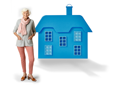 Older lady with house