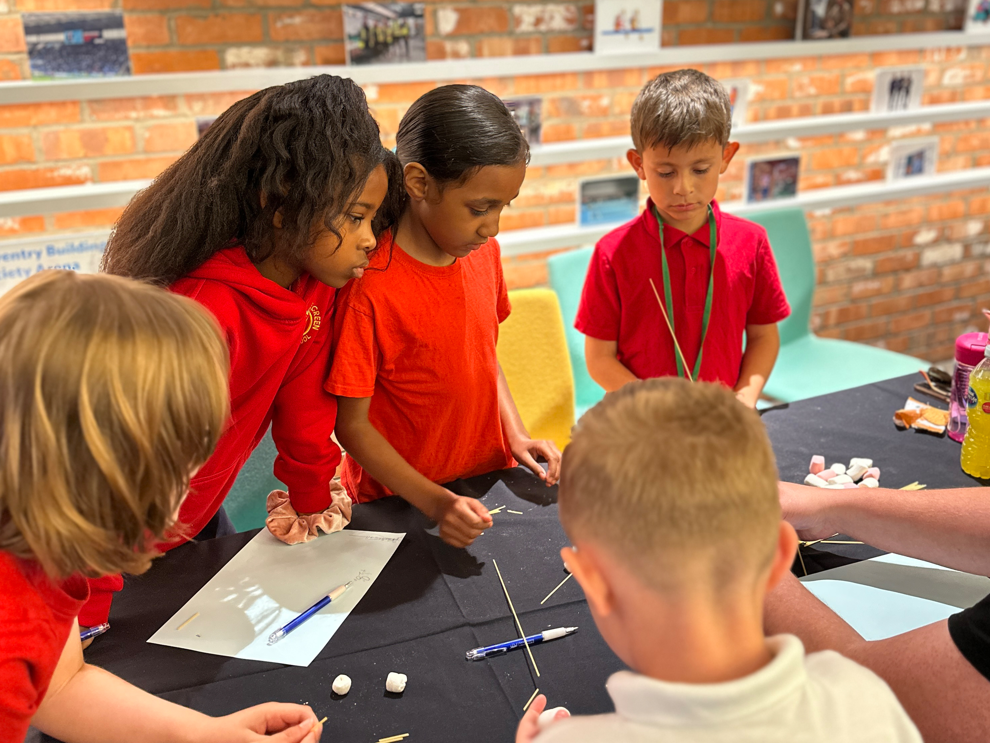 School children at Coventry Building Society Area