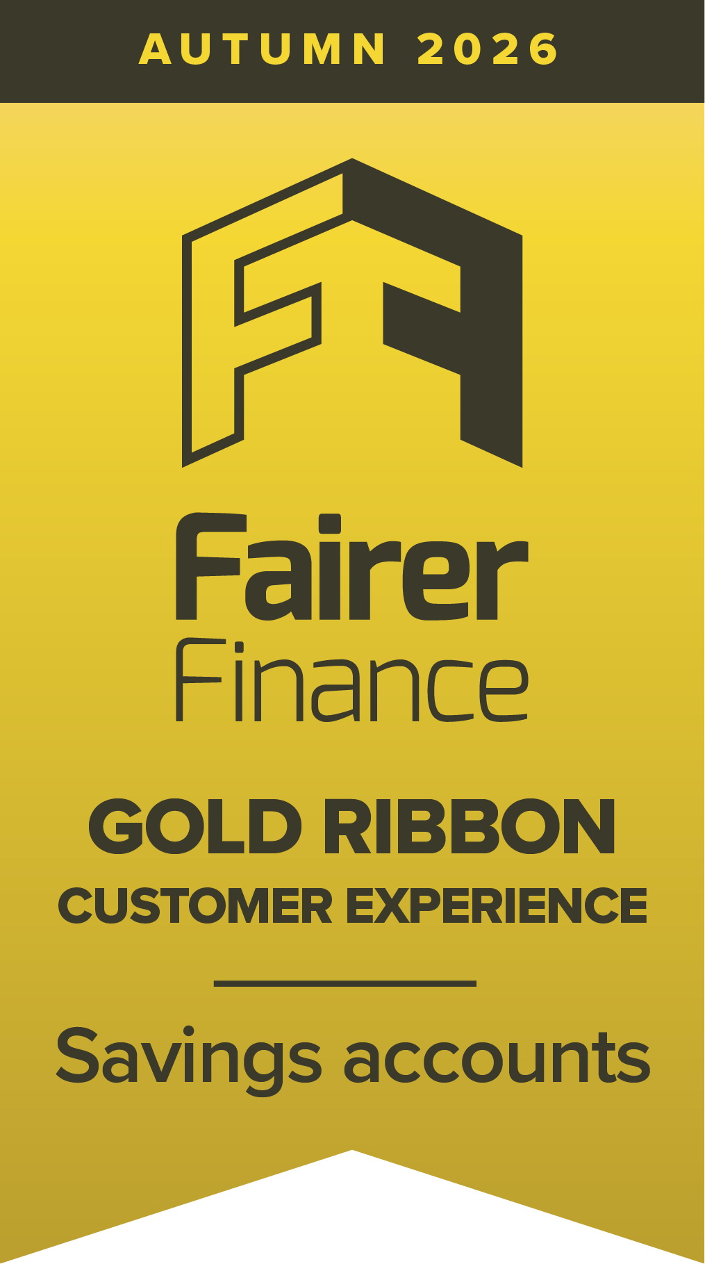 Gold ribbon Fairer Finance award