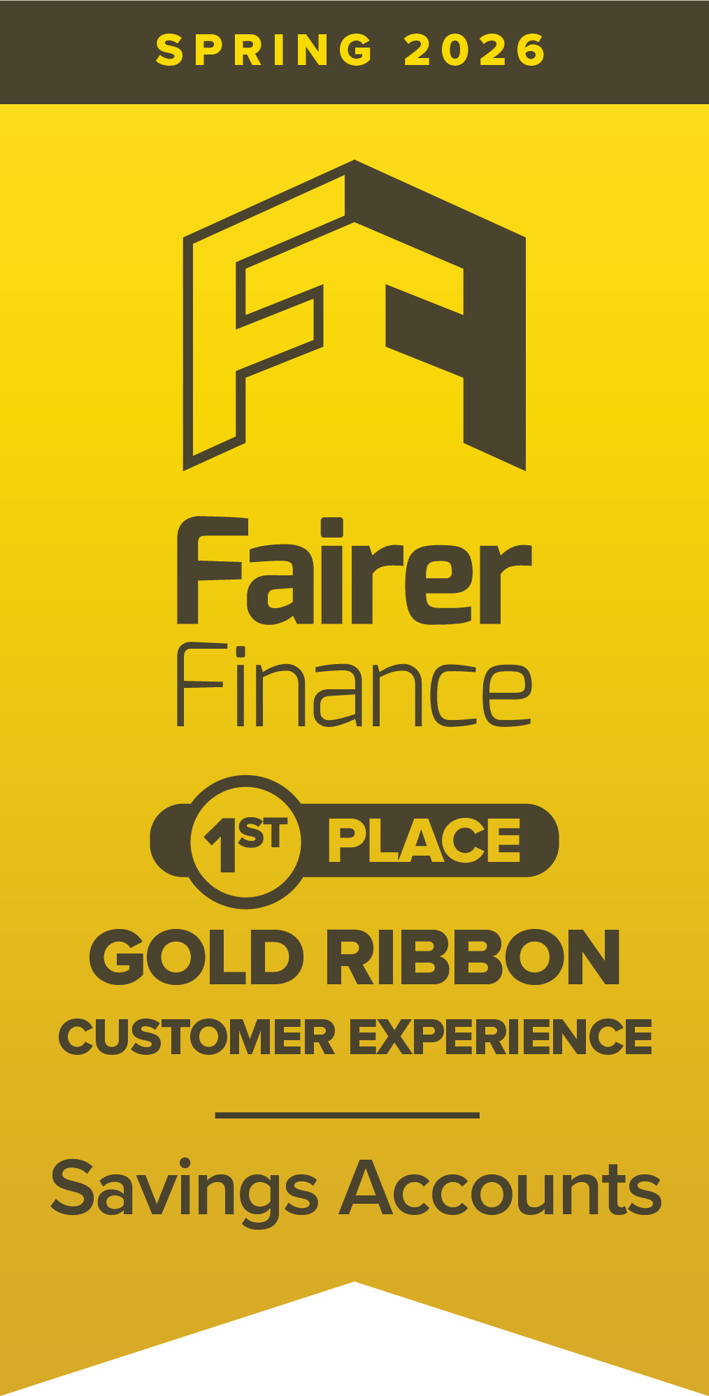 Gold ribbon Fairer Finance award